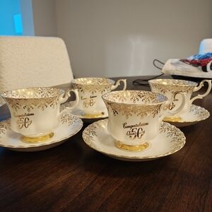 Royal Albert Gold and White 50 Anniversary Bone China Set